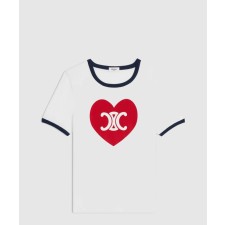 [CELINE-셀린느]하트 트리옹프 티셔츠 코튼 저지 오프 2X01L6