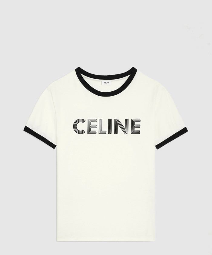 [CELINE-셀린느]로고 코튼 저지 티셔츠 2X49I6