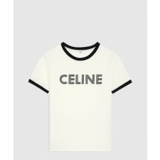 [CELINE-셀린느]로고 코튼 저지 티셔츠 2X49I6