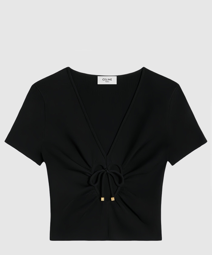[CELINE-셀린느]컷아웃 크롭 반팔 탑 2AI7A8