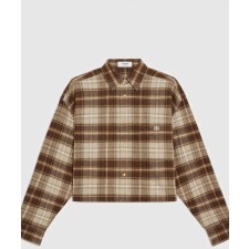 [CELINE-셀린느]크롭 셔츠 체크 캐시미어 2C8783