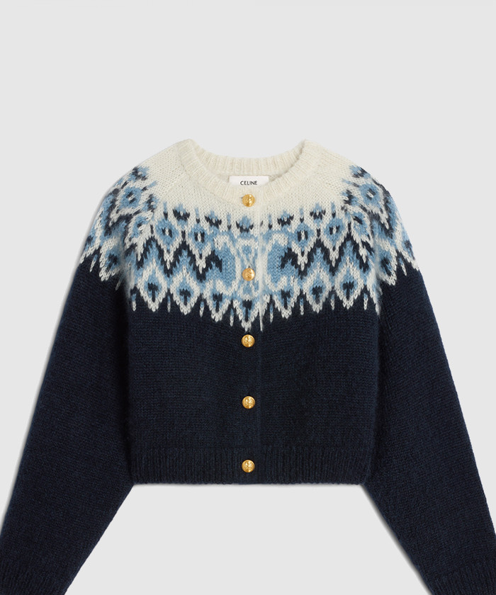 [CELINE-셀린느]페어 아일 가디건 모헤어 실크 2AE6R8