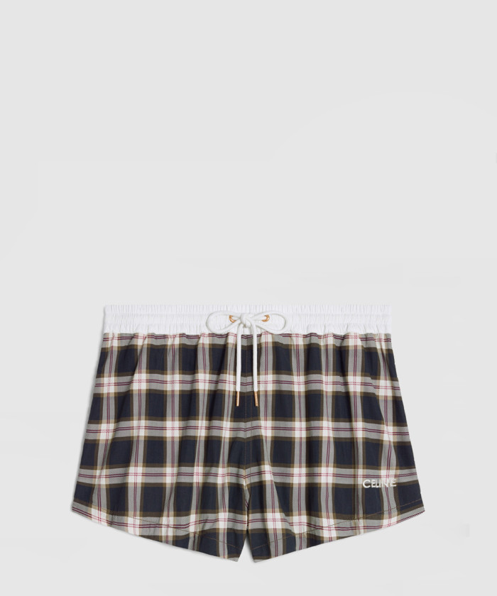 [CELINE-셀린느]미니 쇼츠 체크 파나마 2P64A1
