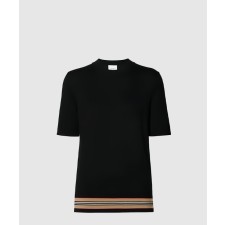 [BURBERRY-버버리]아이콘 스트라이프 디테일 메리노 울 탑 80110931