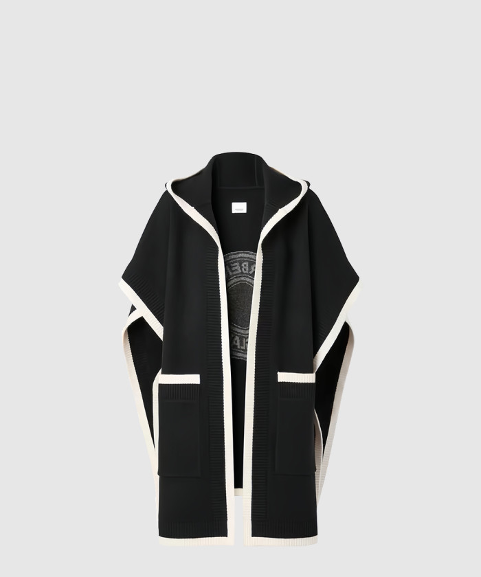 [BURBERRY-버버리]울 카라 후디 케이프 80560101