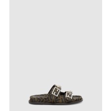 [FENDI-펜디]갈색 패브릭 슬라이드 8X8326