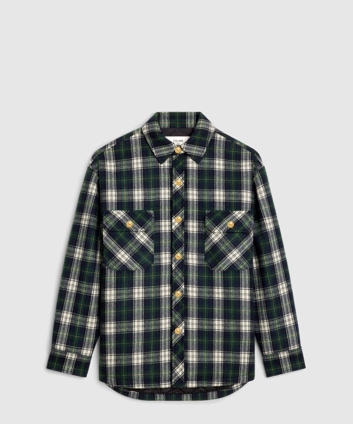 [CELINE-셀린느]오버셔츠 타탄 캐시미어 2W9863