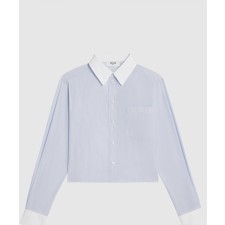 [CELINE-셀린느]크롭 셔츠 스트라이프 코튼 포플린 2C9038