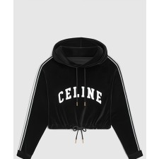 [CELINE-셀린느]크롭 후디 벨벳 저지 2Y12C7