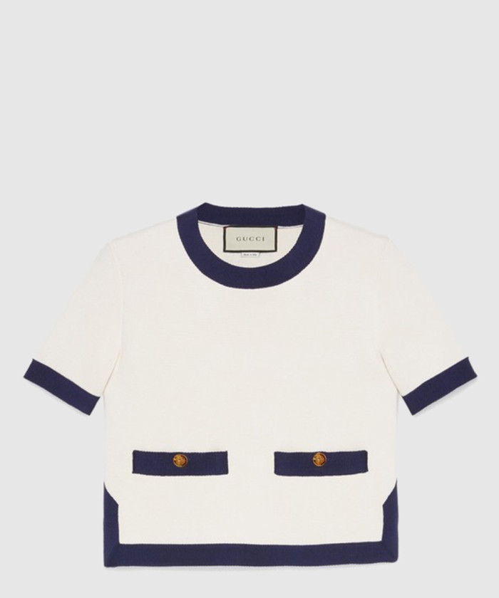 [GUCCI-구찌]코튼 실크 블렌드 탑 742962