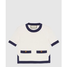 [GUCCI-구찌]코튼 실크 블렌드 탑 742962