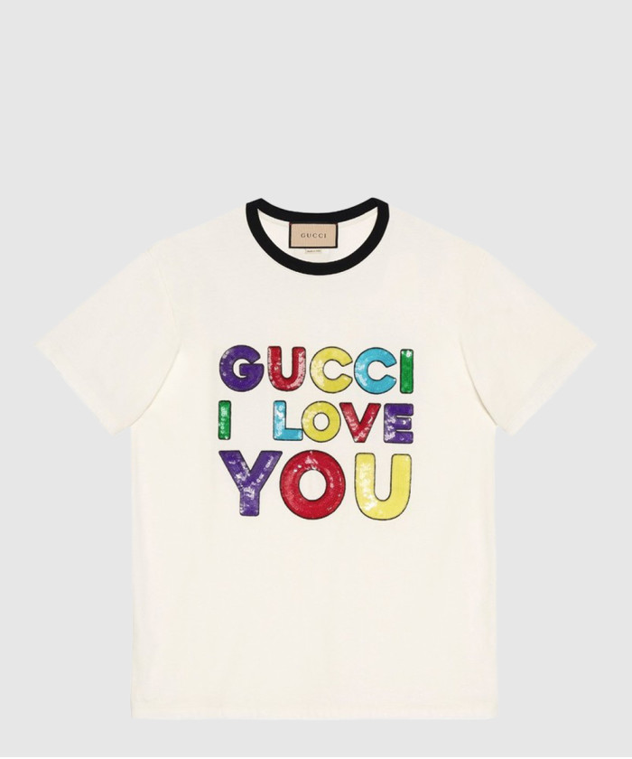 [GUCCI-구찌]티셔츠 자수 디테일 코튼 저지 717422