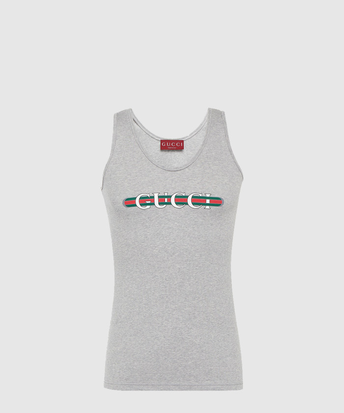 [GUCCI-구찌]로고 리브 니트 코튼 저지 탱크탑 776640
