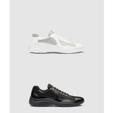 [PRADA-프라다]가죽 및 기능성 소재 스니커즈 4E3400