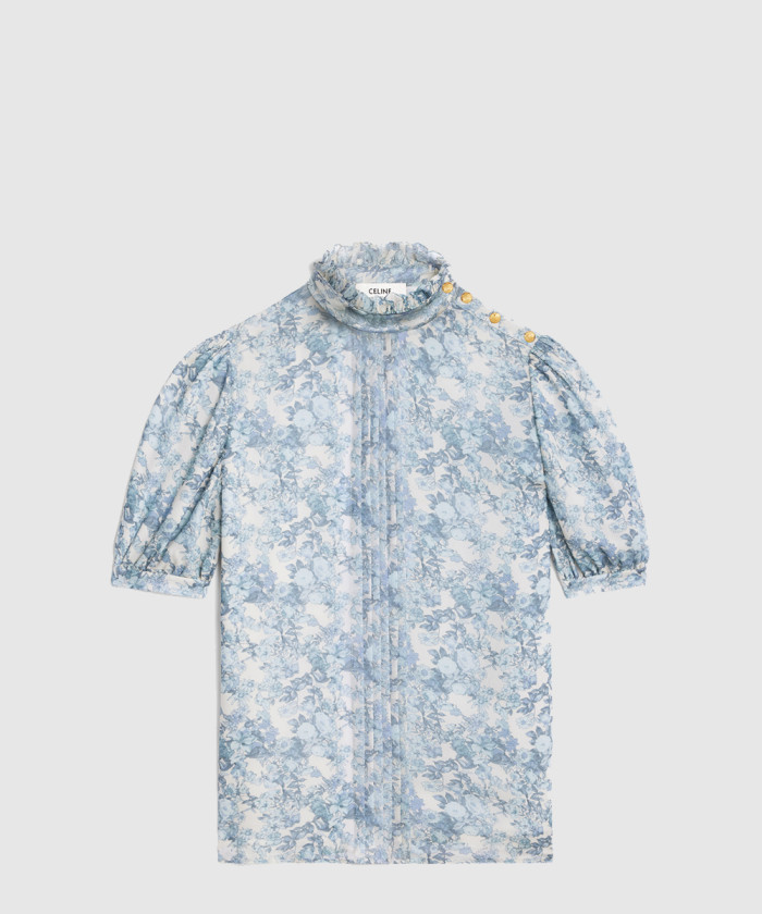 [CELINE-셀린느]프릴 칼라 블라우스 실크 조젯 2B9659