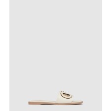 [VALENTINO-발렌티노]브이로고 송아지 가죽 슬라이드 샌들