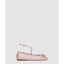 [VALENTINO-발렌티노]락스터드 새틴 발레리나