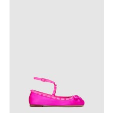 [VALENTINO-발렌티노]스터드 새틴 발레리나