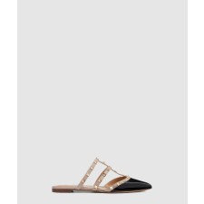 [VALENTINO-발렌티노]페이턴트 가죽 락스터드 뮬