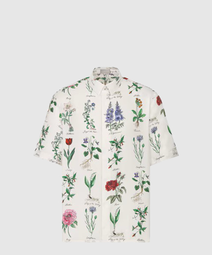 [DIOR-디올]식물표본 일러스트 반소매 셔츠 493C5