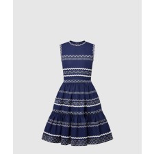 [LOUIS VUITTON-루이비통]그래픽 트림 티어드 드레스 1AFSO4