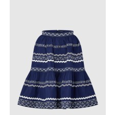 [LOUIS VUITTON-루이비통]믹스드 스트라이프 티어드 미디 스커트 1AFV41