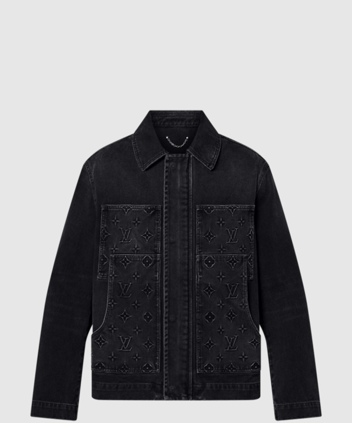 [LOUIS VUITTON-루이비통]쇼트 슬리브드 데님 워크웨어 셔츠 1AFVA6