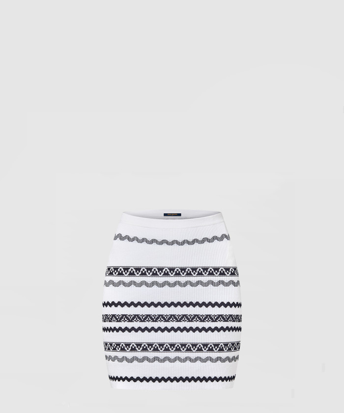 [LOUIS VUITTON-루이비통]스캘럽 스트라이프 니트 스커트 1AFTXG