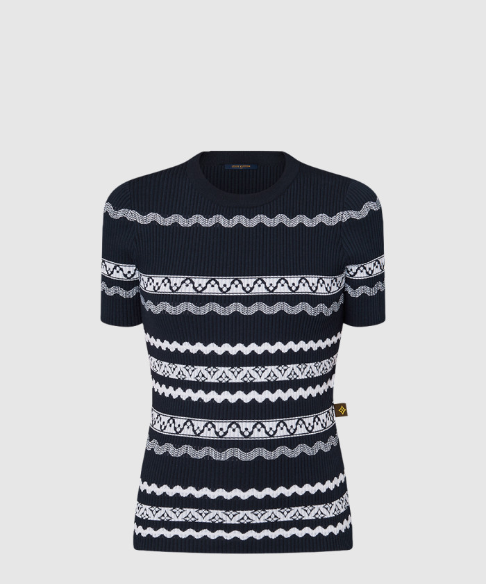 [LOUIS VUITTON-루이비통]스캘럽 스트라이프 니트 톱 1AFTVW