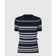 [LOUIS VUITTON-루이비통]스캘럽 스트라이프 니트 톱 1AFTVW