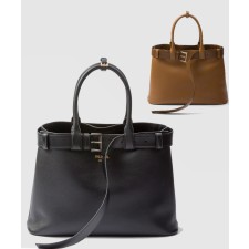 [PRADA-프라다]벨트가 달린 버클 라지 가죽 핸드백 1BA416