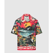 [LOUIS VUITTON-루이비통]프린티드 쇼트 슬리브드 코튼 셔츠 1AFQY7