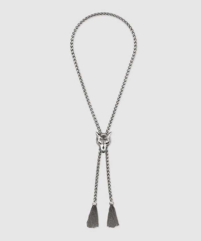 [GUCCI-구찌]울프 헤드 실버 목걸이 512014