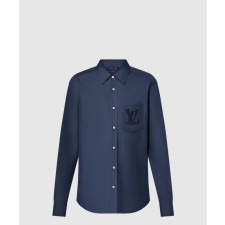 [LOUIS VUITTON-루이비통]엠브로이더드 롱 슬리브드 코튼 셔츠 1AFRMJ