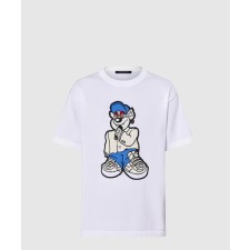 [LOUIS VUITTON-루이비통]프린티드 쇼트 슬리브드 코튼 티셔츠 1AATLF