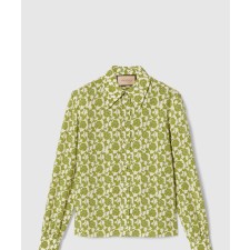 [GUCCI-구찌]플로라 프린트 실크 크레이프 드 신 셔츠 779352