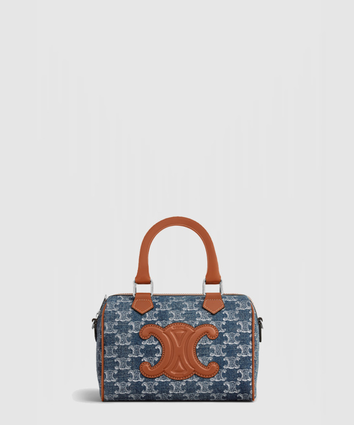 [CELINE-셀린느]트리오페 데님 패브릭 소가죽 보스턴백 113772