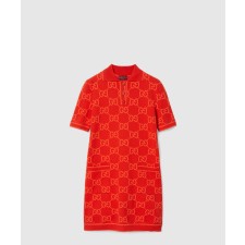 [GUCCI-구찌]GG 코튼 폴로 드레스 오렌지 라이트 743316