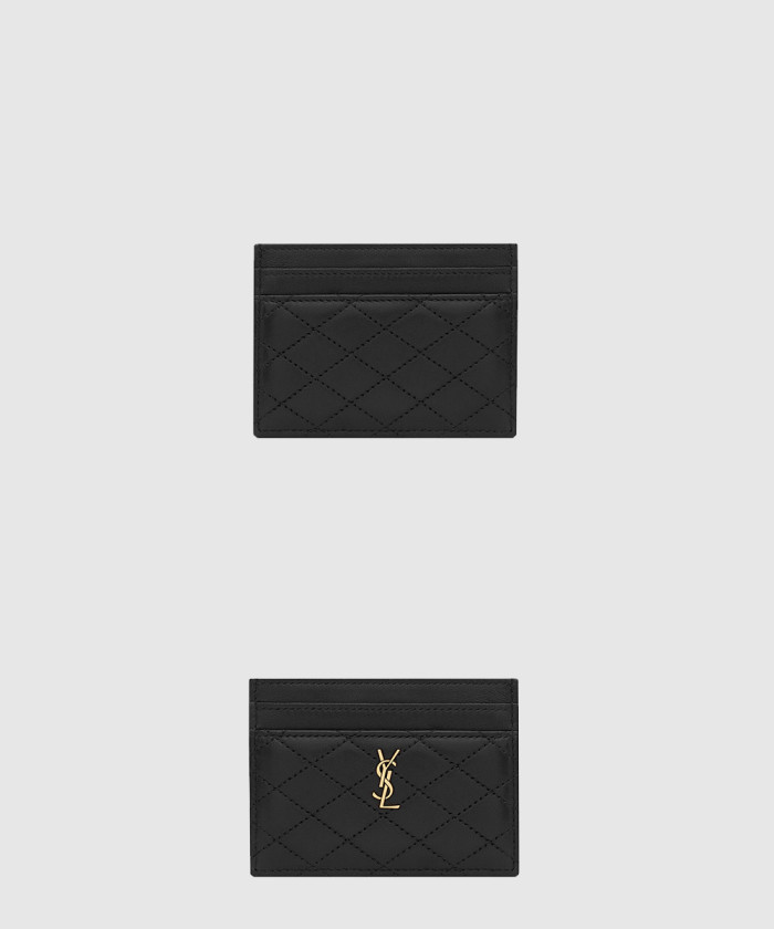 [SAINT LAURENT-생로랑]퀼트 처리된 램스킨 소재의 GABY 카드 케이스 703219