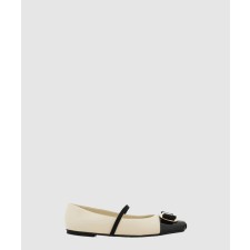 [FERRAGAMO-페레가모]뉴 바라 플레이트 바이컬러 발레 플랫 01J183