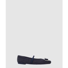 [FERRAGAMO-페레가모]뉴 바라 플레이트 바이컬러 발레 플랫 01J183