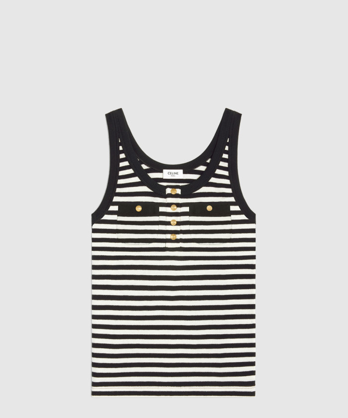 [CELINE-셀린느]마리니에르 탱크 탑 리브드 코튼 저지 2X47H1