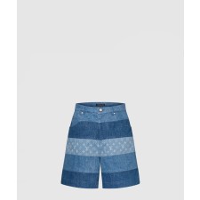 [LOUIS VUITTON-루이비통]스트라이프드 패치워크 데님 쇼츠 1AFQG3