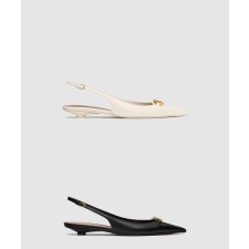[VALENTINO-발렌티노]볼드 에디션 송아지 가죽 슬링백 발레리나