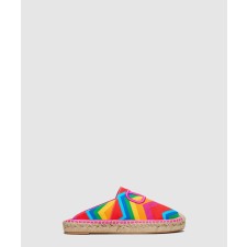 [VALENTINO-발렌티노]이스케이프 쉐브론 프린트 캔버스 뮬