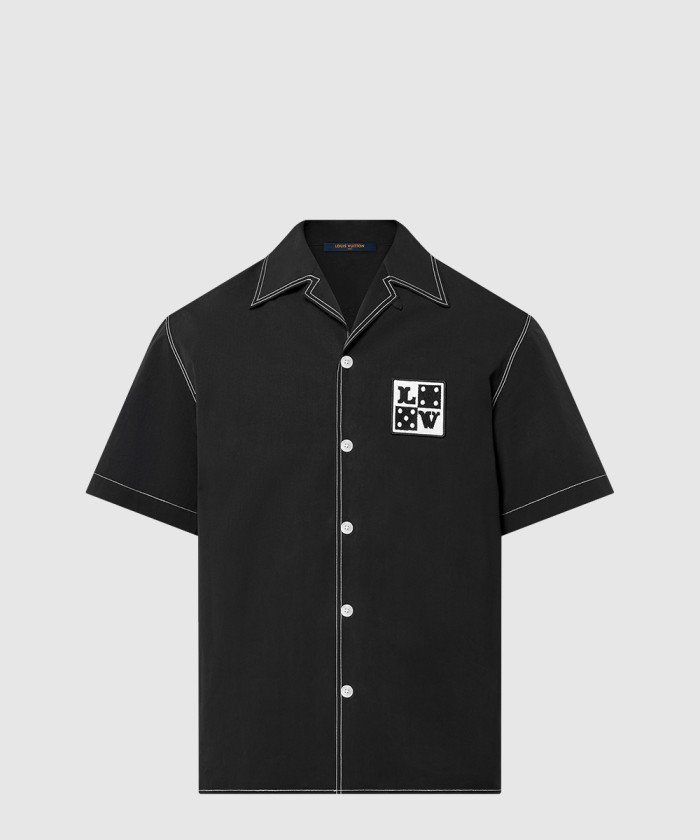 [LOUIS VUITTON-루이비통]엠브로이더드 쇼트 슬리브드 코튼 셔츠 1AFWTU