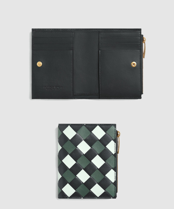 [BOTTEGA-보테가베네타]스몰 인트레치아토 폴더형 지퍼 지갑 742330