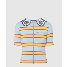 [LOUIS VUITTON-루이비통]칼라 디테일 스트라이프드 니트 톱 1AFUAB
