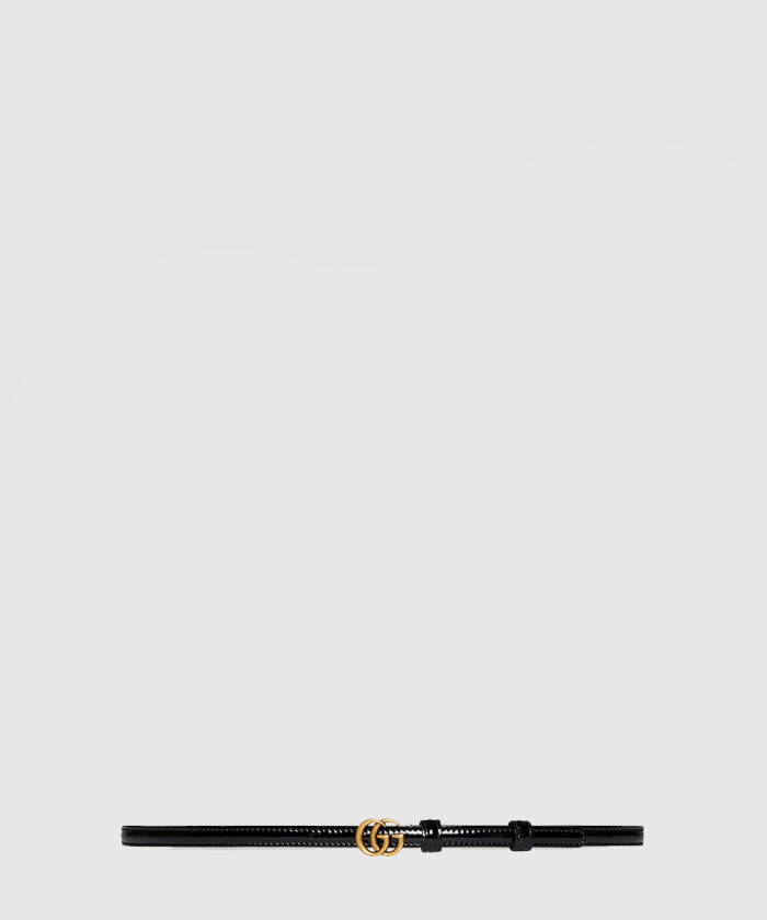 [GUCCI-구찌]씬 페이턴트 더블 G 벨트 707327