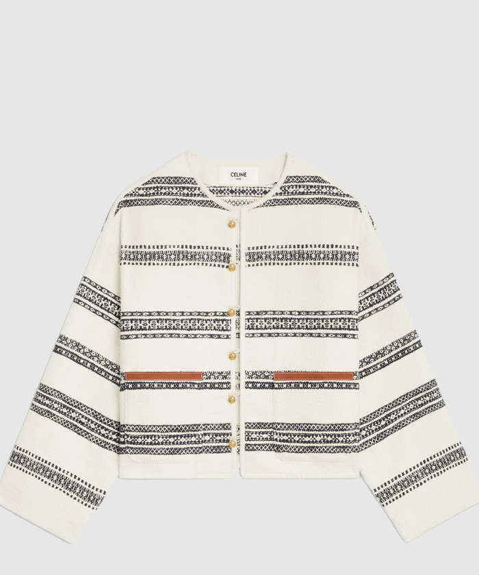 [CELINE-셀린느]바하 가디건 스트라이프 트위드 2V82S1